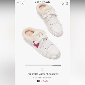 KATE SPADE Fez Mule Winter Sneakers (fits shoe size 9-9.5)